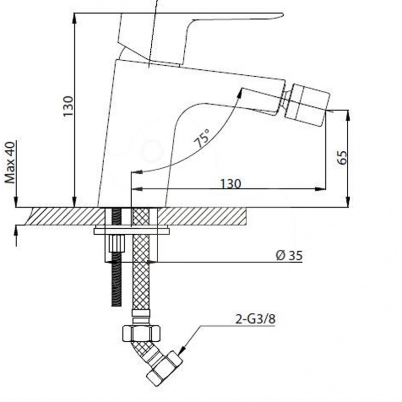 Grifo Monomando Bidet Cube Way CU235 Optima