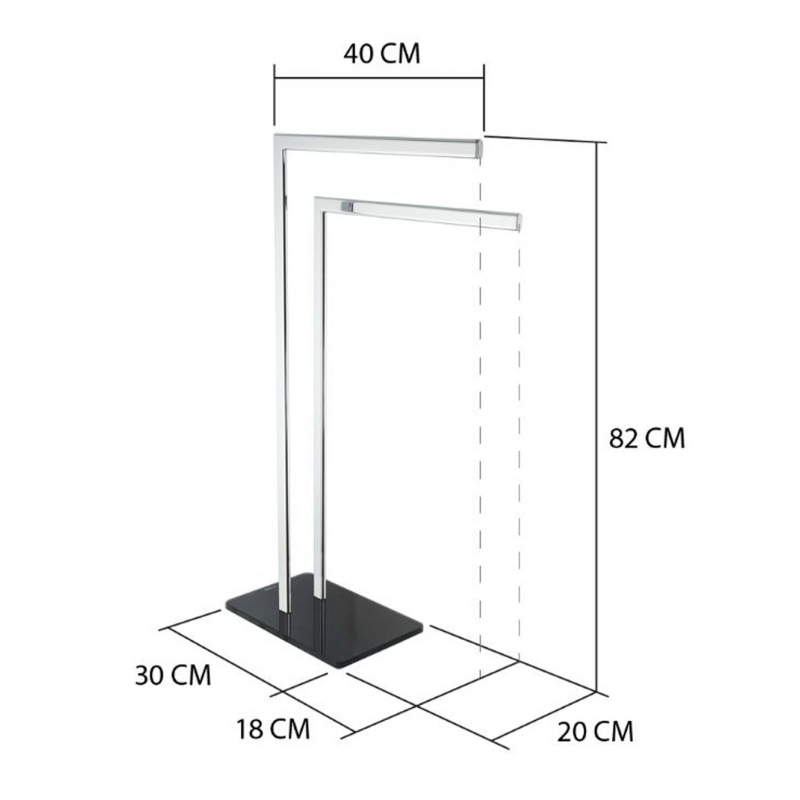 Optima Glas Toallero Doble Pie Cristal B/N