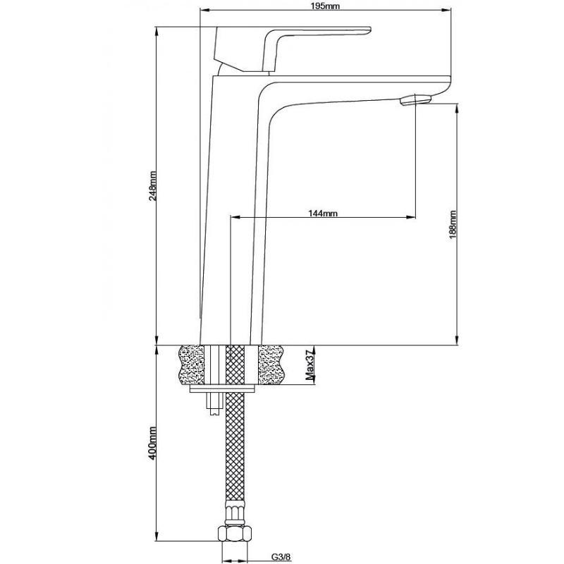 Grifo Monomando Lavabo Alto Lucida Optima