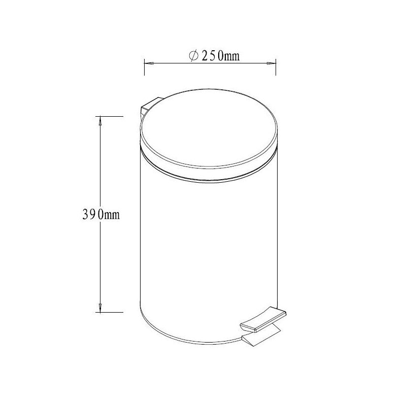 PAPELERA PEDAL BAÑO KOS12NEW INOX Brillo 12L OPTIMA