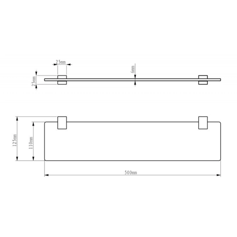 Optima Element ELE24 Repisa crisal 50 cm