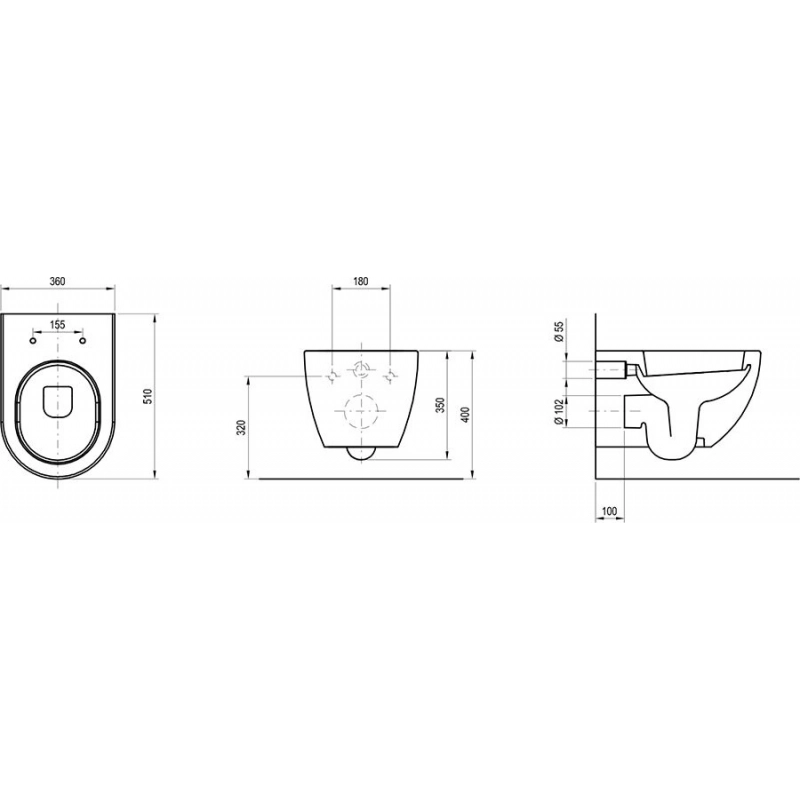 Ravak Inodoro Uni Chrome rimless sin tapa