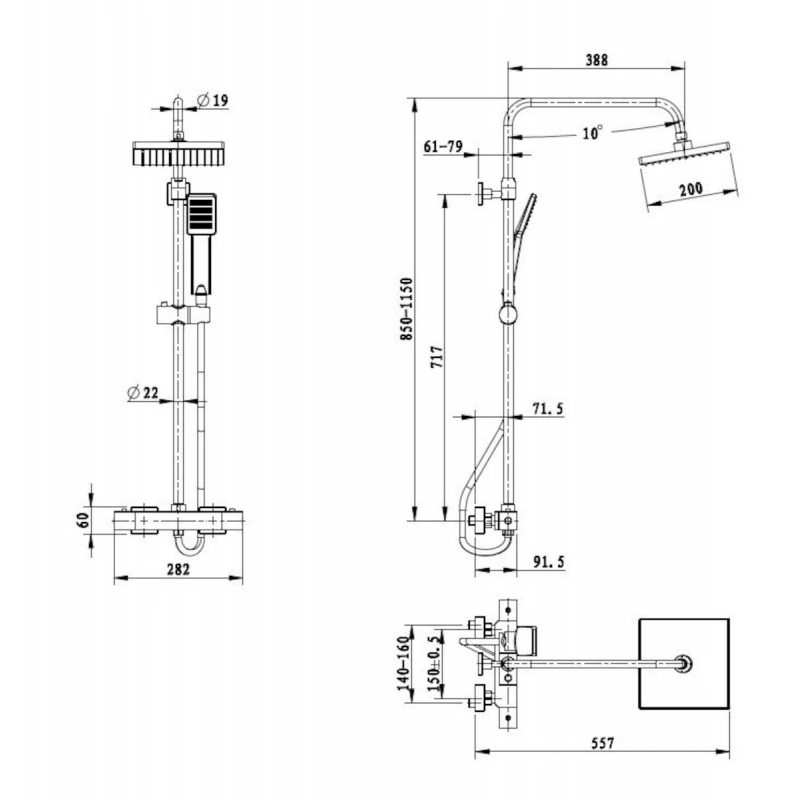 COLUMNA TERMOSTATICA OPTIMASSTH Optima