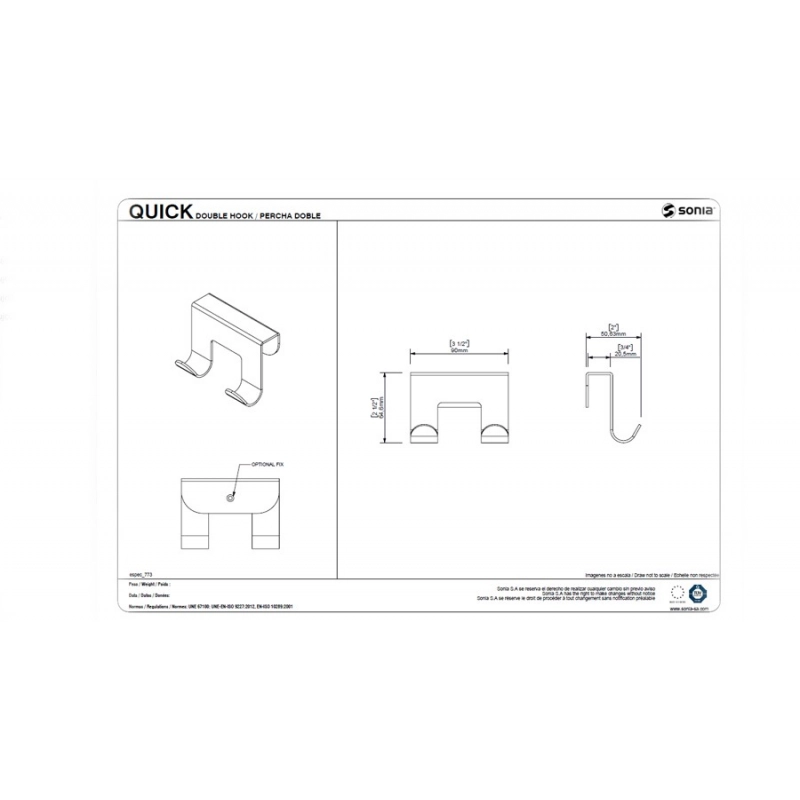 Sonia Quick Portarrollos Blanco con repisa para mueble