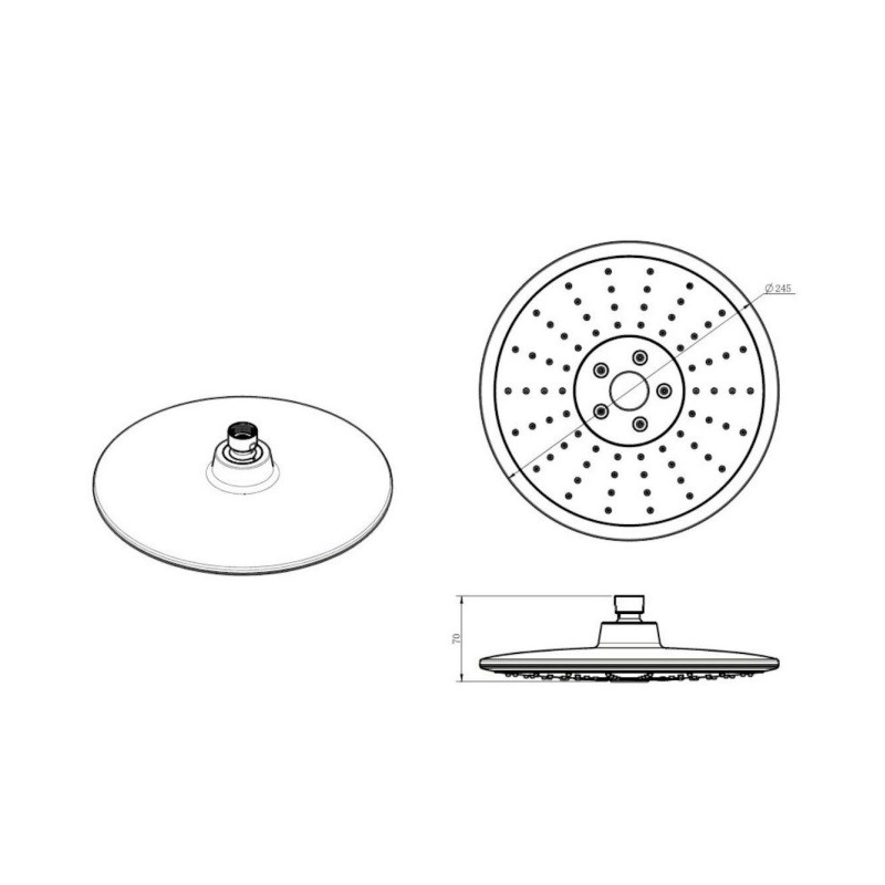 Optima Rociador de ducha Redondo BSHSKP33 Blanco ABS/Cromo 23 CM Autolimpiable y aireador