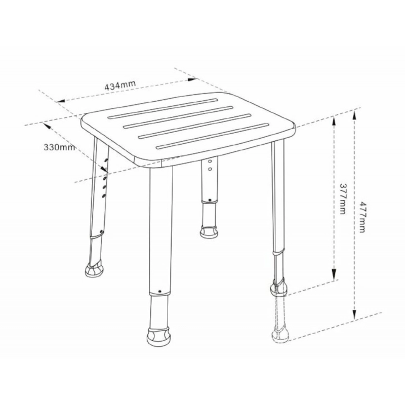 Asiento Ducha Bambu STOLWOOD con patas aluminio Anima