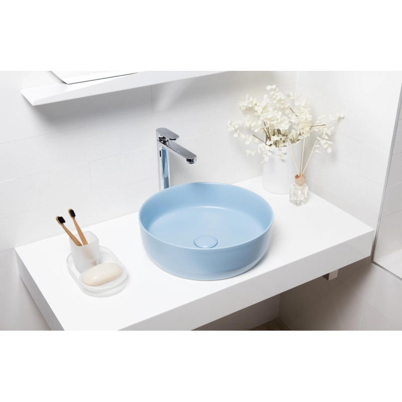 Lavabo Infinito azul mate SATINF3939LBLM 39x39 Swiss Aqua Technologies