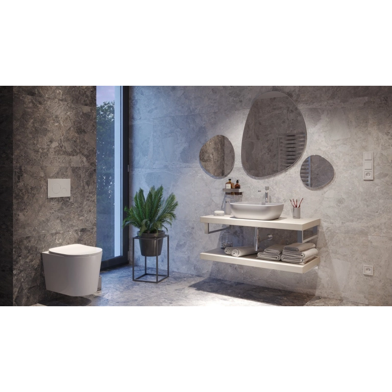 Lavabo encimera rectangular Gris mate Infinitio SATINF4532LGRM de Swiss Aqua Technologies