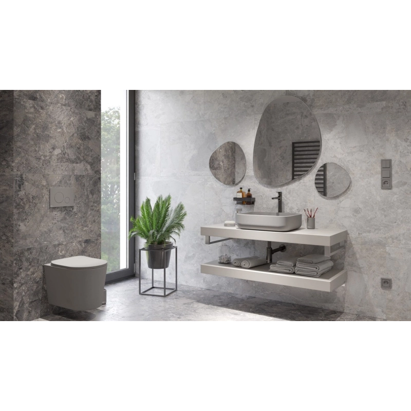 Lavabo encimera rectangular Gris Mate Infinitio SATINF5039LGRM de Swiss Aqua Technologies