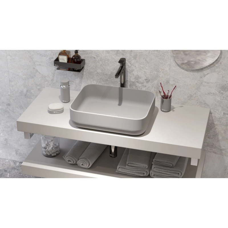 Lavabo encimera rectangular Gris Mate Infinitio SATINF5039LGRM de Swiss Aqua Technologies