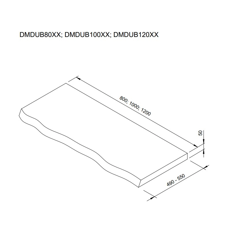 Encimera Roble Natural 80cm DMDUB80XX Naturel