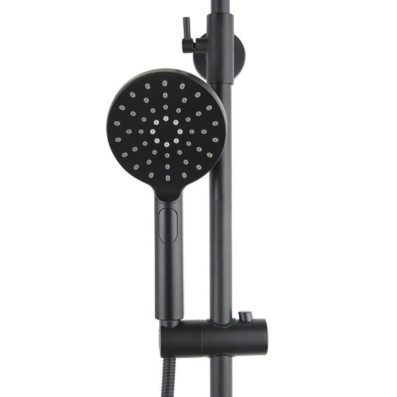 Columna de ducha de pared con grifo monomando negro SATSSPKC Swiss Aqua Technologies