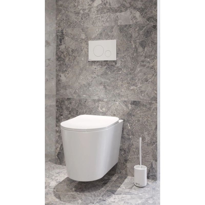 Conjunto ROCA Active, pulsador PVC Blanco brillo con WC suspendido Softclose Infinitio SATINF010RREXP DE SWISS AQUA TECHNOLOGIES