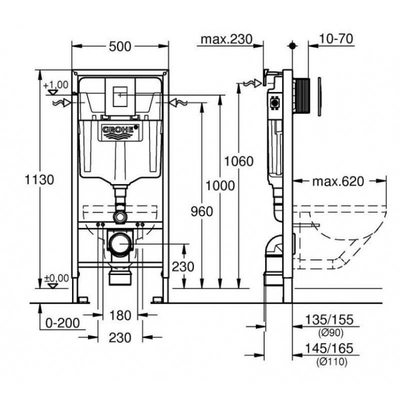 Cisterna empotrada Kit completo G38811000 Rapid SL 3 en 1 Grohe