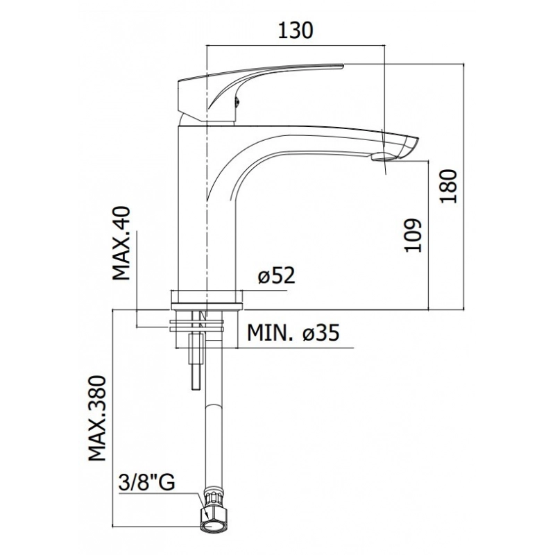 Grifo de Lavabo SAT PROJECT cromo SATBSPRO271