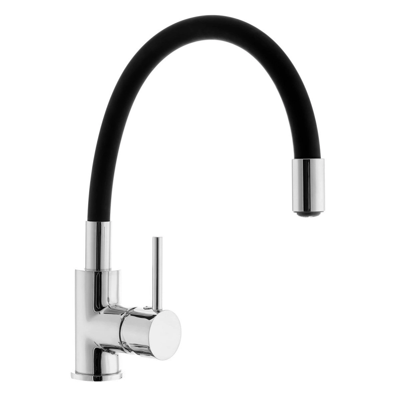 Grifo Fregadero Monomando S-LINE PRO Con Brazo De Silicona Negro/Chromo BSLPRO290B de Optima