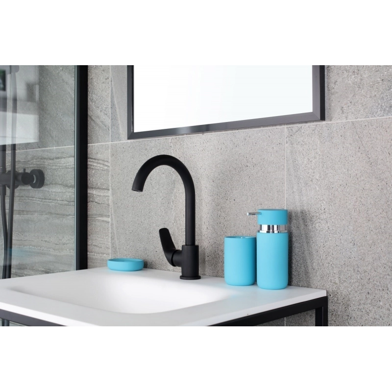 Grifo Monomando de Lavabo Con Brazo Giratorio S-Line Pro Negro Mate BSLPRO280C de Optima