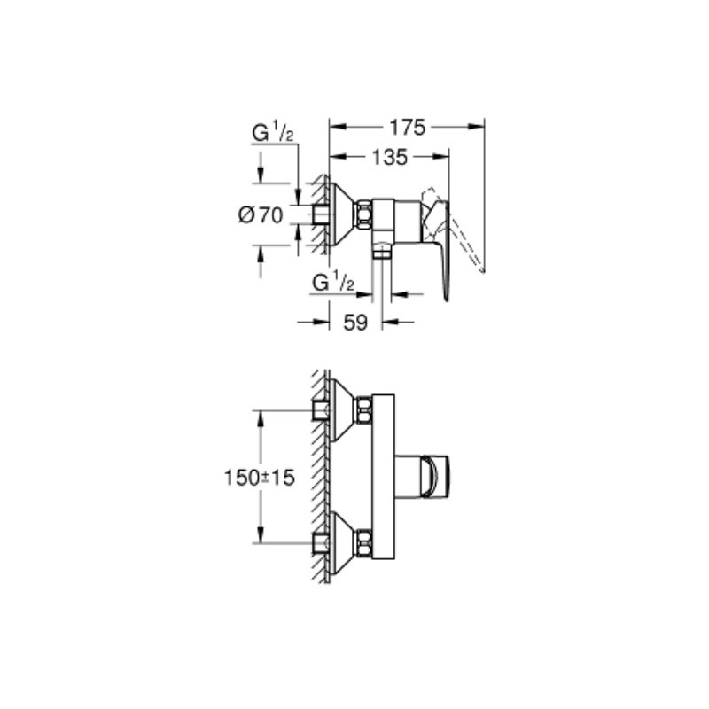 Grohe Bauedge Bateria Monomando Ducha