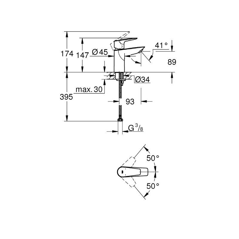 Grohe Bauedge Monomando Lavabo