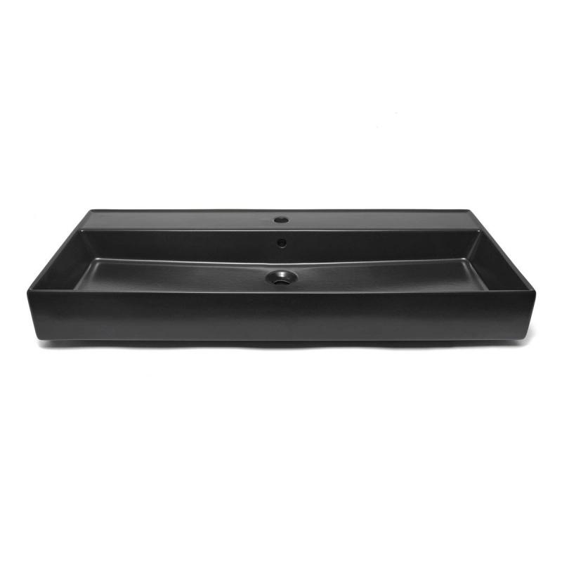 Lavabo INFINITIO NEGRO MATE 100.4X46.5 CM con agujero para grifo SATINF10046BKM