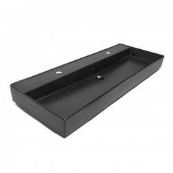 Lavabo INFINITIO Negro Mate 121,4x46,9x12 con dos agujeros para grifos SATINF12046BKM