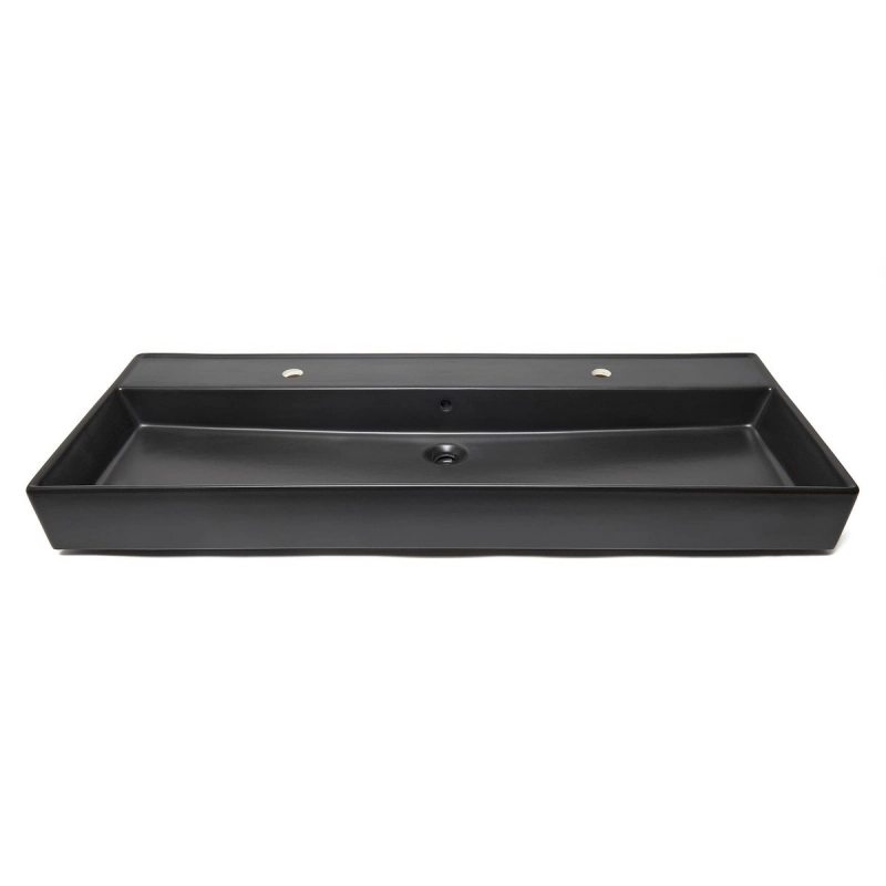 Lavabo INFINITIO Negro Mate 121,4x46,9x12 con dos agujeros para grifos SATINF12046BKM