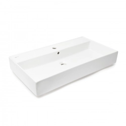 Lavabo INFINITIO BLANCO BRILLO 80,5X46.5 CM con agujero para grifo SATINF8046