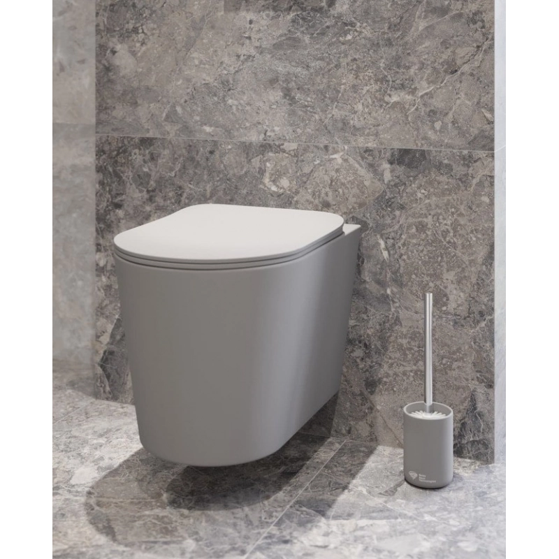 BASTIDOR GROHE PACK CISTERNA EMPOTRADA Y PULSADOR NEGRO MATE CON INODORO SUSPENDIDO SWI BREVIS BLANCO MATE BR Rim-Ex 48cm