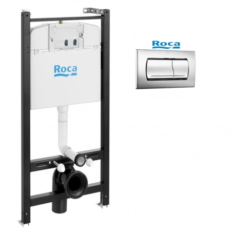 BASTIDOR ROCA ACTIVE, PACK CISTERNA EMPOTRADA, PULSADOR CROMO BRILLO Y ANCLAJES