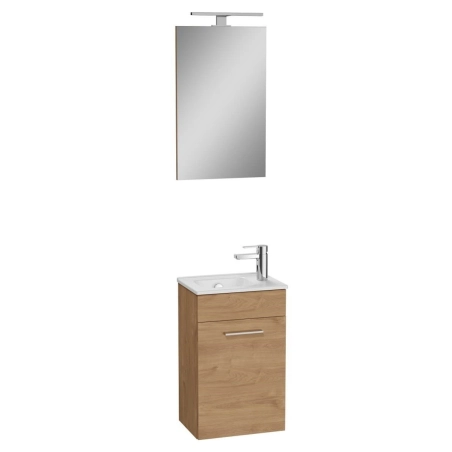 Vitra Mia Mueble de baño 39x61x28 cm con espejo, lavabo e iluminación LED, roble (MIASET40D)