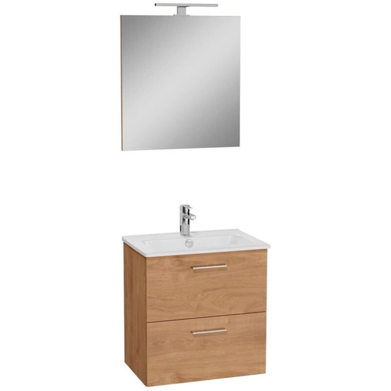 Mueble de baño 59x61x39,5 cm icluye lavabo cerámica, Espejo y Aplique LED IP44 6500 (MIASET40D)