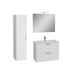 Conjunto muebles de baño Vitra Mia Set 79x39,5x61 que incluye espejo, lavabo, iluminación LED en blanco.