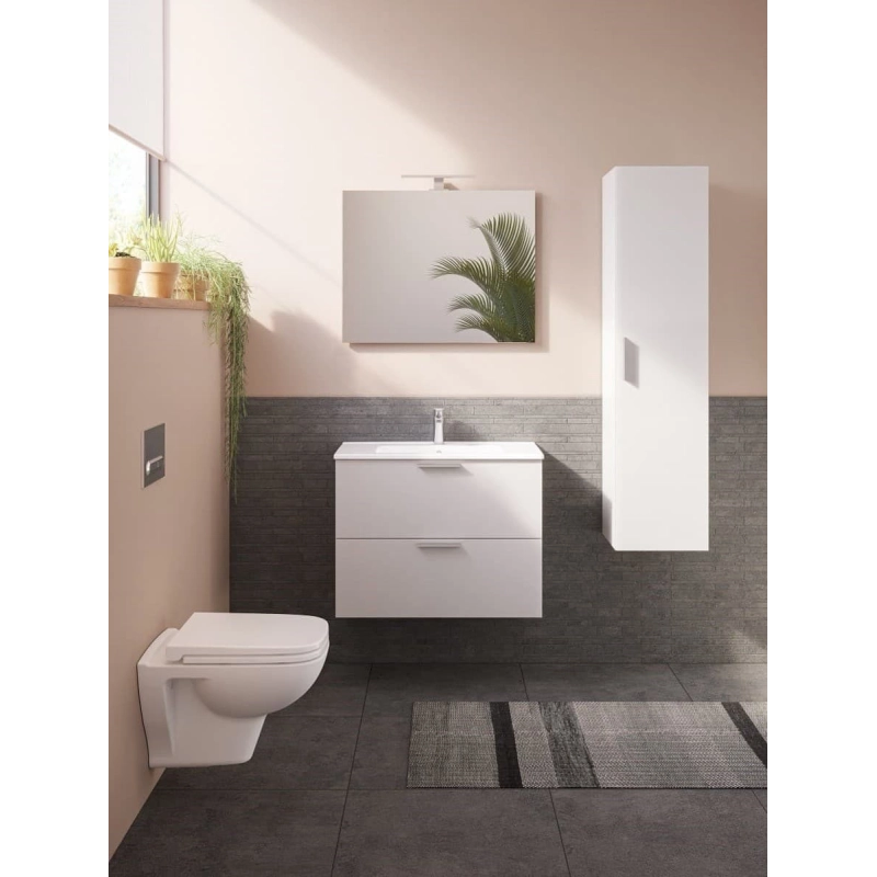 Conjunto muebles de baño Vitra Mia Set 79x39,5x61 que incluye espejo, lavabo, iluminación LED en blanco.