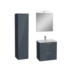 Conjunto muebles de baño Vitra Mia Set 59x61x39,5 que incluye espejo, lavabo, iluminación LED  en gris