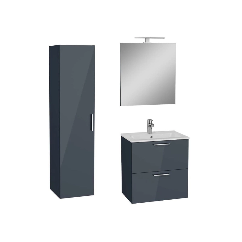 Conjunto muebles de baño Vitra Mia Set 59x61x39,5 que incluye espejo, lavabo, iluminación LED  en gris