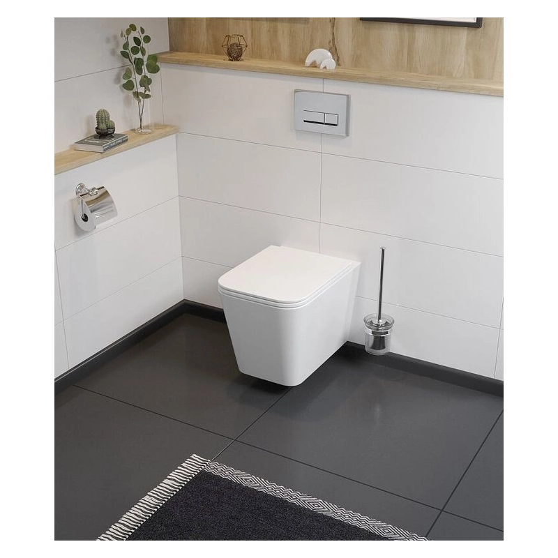 BASTIDOR ROCA DUPLO ONE PACK CISTERNA EMPOTRADA Y PULSADOR PL7 NEGRO MATE WC SUSPENDIDO TREND 49CM SIST.VORTEX DE KP