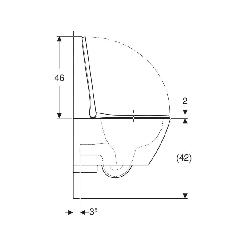 BASTIDOR GROHE CON CISTERNA EMPOTRADA, PULSADOR CROMO BRILLO, INODORO SUSPENDIDO SMYLE SQUARE DE GEBERIT