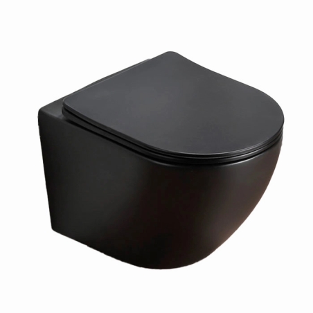 INODORO SUSPENDIDO KALIOPA NEGRO MATE CON TAPA Y ASIENTO SOFTCLOSE DE AQUA