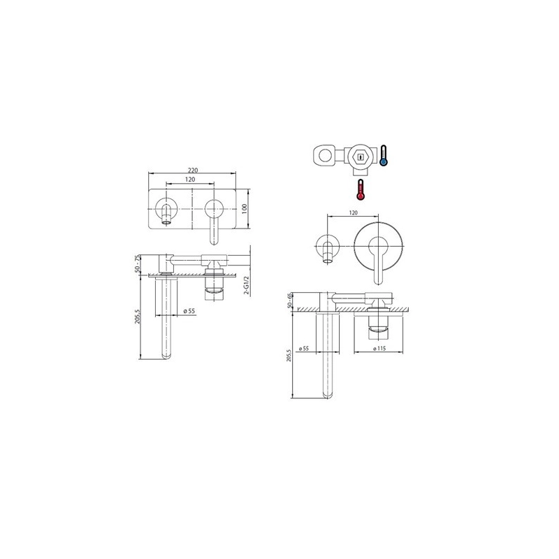 Grifo Monomando empotrado Lavabo SofieSO101 Optima