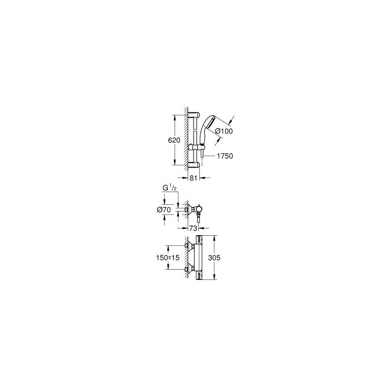 Conjunto de ducha Grohe Grohtherm 800 con Termostato de ducha