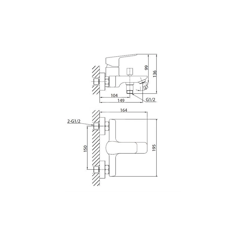 Grifo Monomando Baño-Ducha Cube Way CU222 Optima