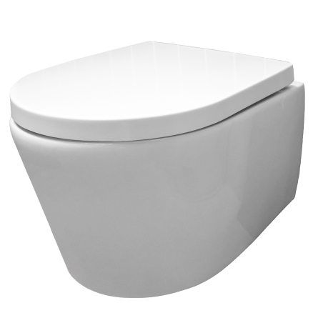INODORO SUSPENDIDO AVANGARD BLANCO BRILLO CON ASIENTO Y TAPA SOFTCLOSE DE AQUA