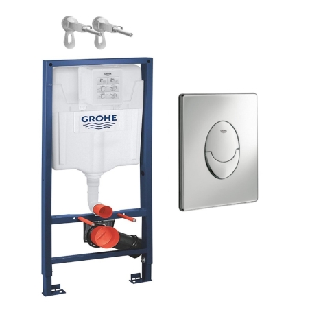 KIT CISTERNA EMPOTRADA Rapid SL 3 en 1 G38811000 con Pulsador Skate Air Cromo Brillo 38505000 y anclajes de Grohe