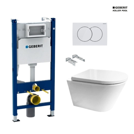 Bastidor GEBERIT Duofix pack cisterna empotrada y pulsador DELTA 01 bl br con WC susp ORION TAPA ENVOLVENTE BL Tornado 3.0