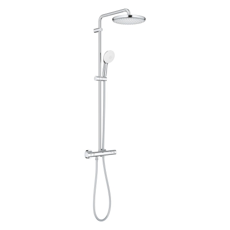 Columna Ducha Termostato Cromo Con Cabezal Blanco Tempesta System 250 De Grohe