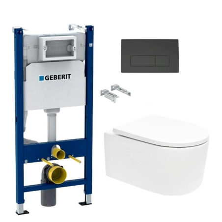 BASTIDOR GEBERIT DUOFIX CON CISTERNA EMPOTRADA, PULSADOR DELTA 50, INODORO SUSPENDIDO TORNADO 72 SISTEMA VORTEX BLANCO DE SAT