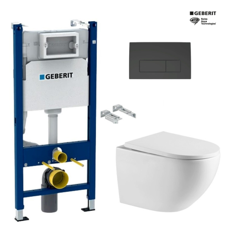 BASTIDOR GEBERIT DUOFIX CON CISTERNA EMPOTRADA, PULSADOR DELTA 50, INODORO SUSPENDIDO TORNADO 67 SISTEMA VORTEX BLANCO DE SAT