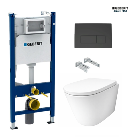 Bastidor GEBERIT Duofix pack cisterna empotrada y pulsador DELTA 50 ng mat con WC susp ORION TAPA ENVOLVENTE Bl Br Tornado 3.0