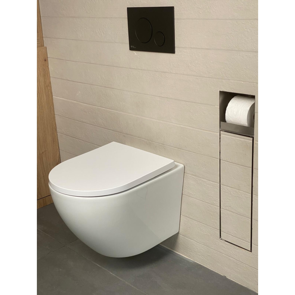BASTIDOR GEBERIT PACK CISTERNA EMPOTRADA Y PULSADOR DELTA 01 BL CON INODORO SUSPENDIDO ROUND SMART 52cm TOR 3 TAPA ENV.MARCA KP
