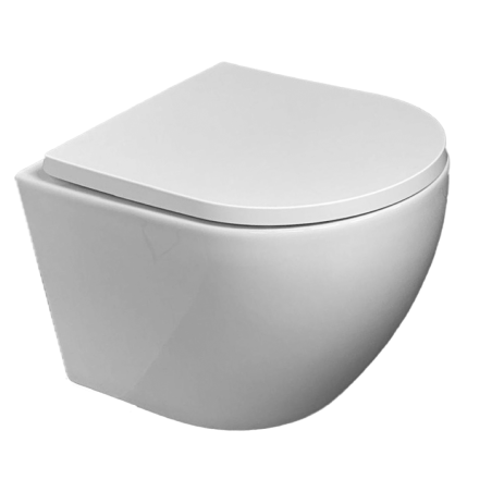 Inodoro suspendido Round Smart Tornado 3.0 blanco 52 cm con tapa envolvente Soft Close de Koller Pool